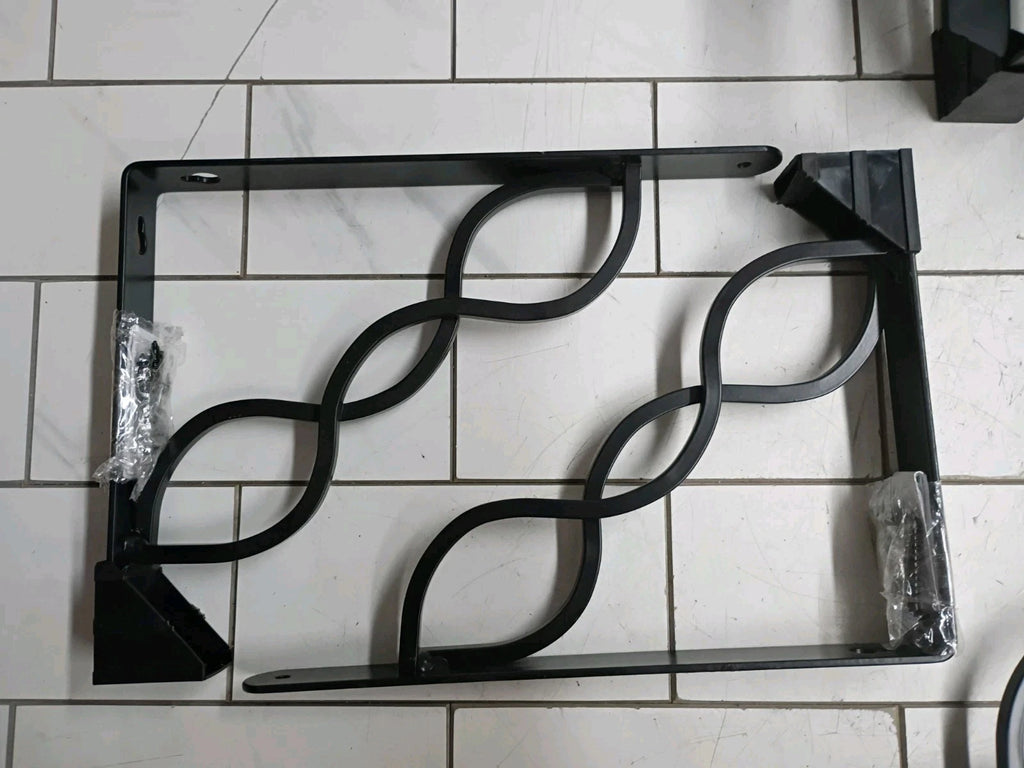 (16 Pack) Everbilt Shelf Bracket 6.5 in. x 9 in. Black Triple Scroll (Open Box)