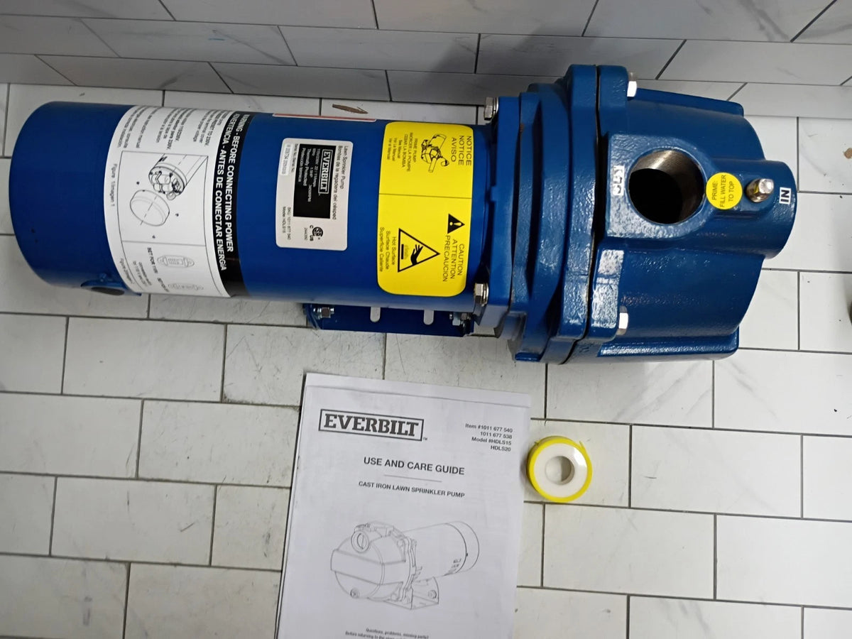 Everbilt HDLS15, 1-1/2 HP Cast Iron Lawn Irrigation Pump Open Box