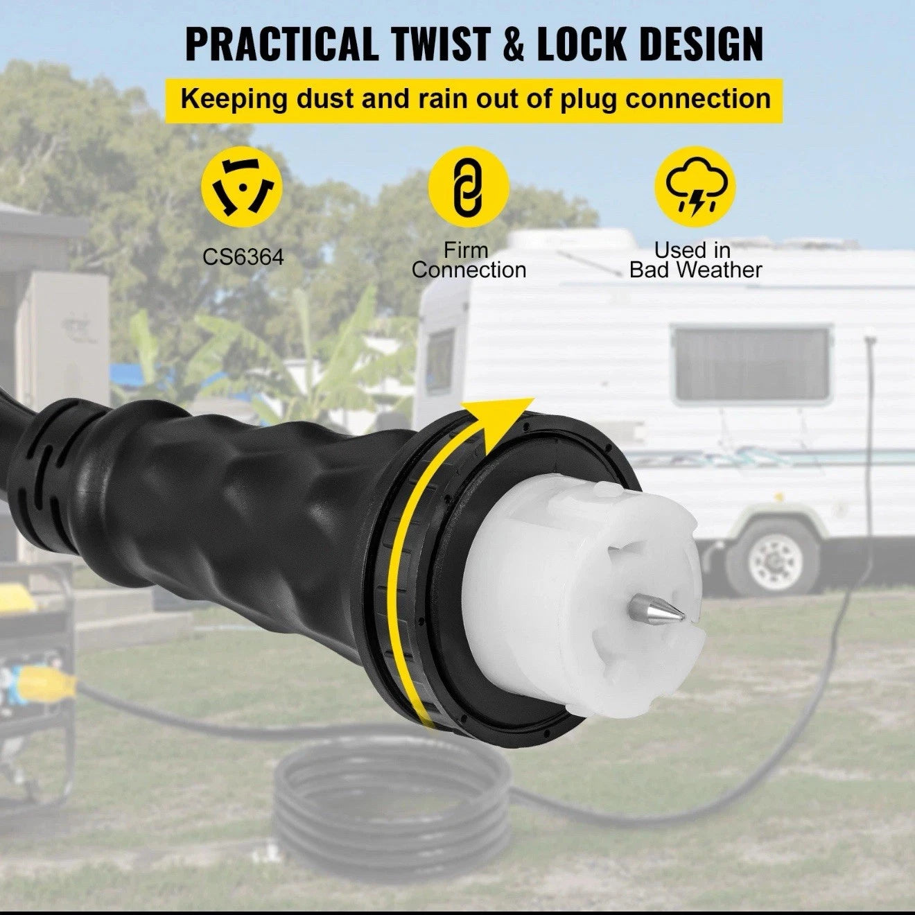 20 ft Generator Extension Cord 50 Amp N14-50P CS636 Locking Connector 20FT50ACZ