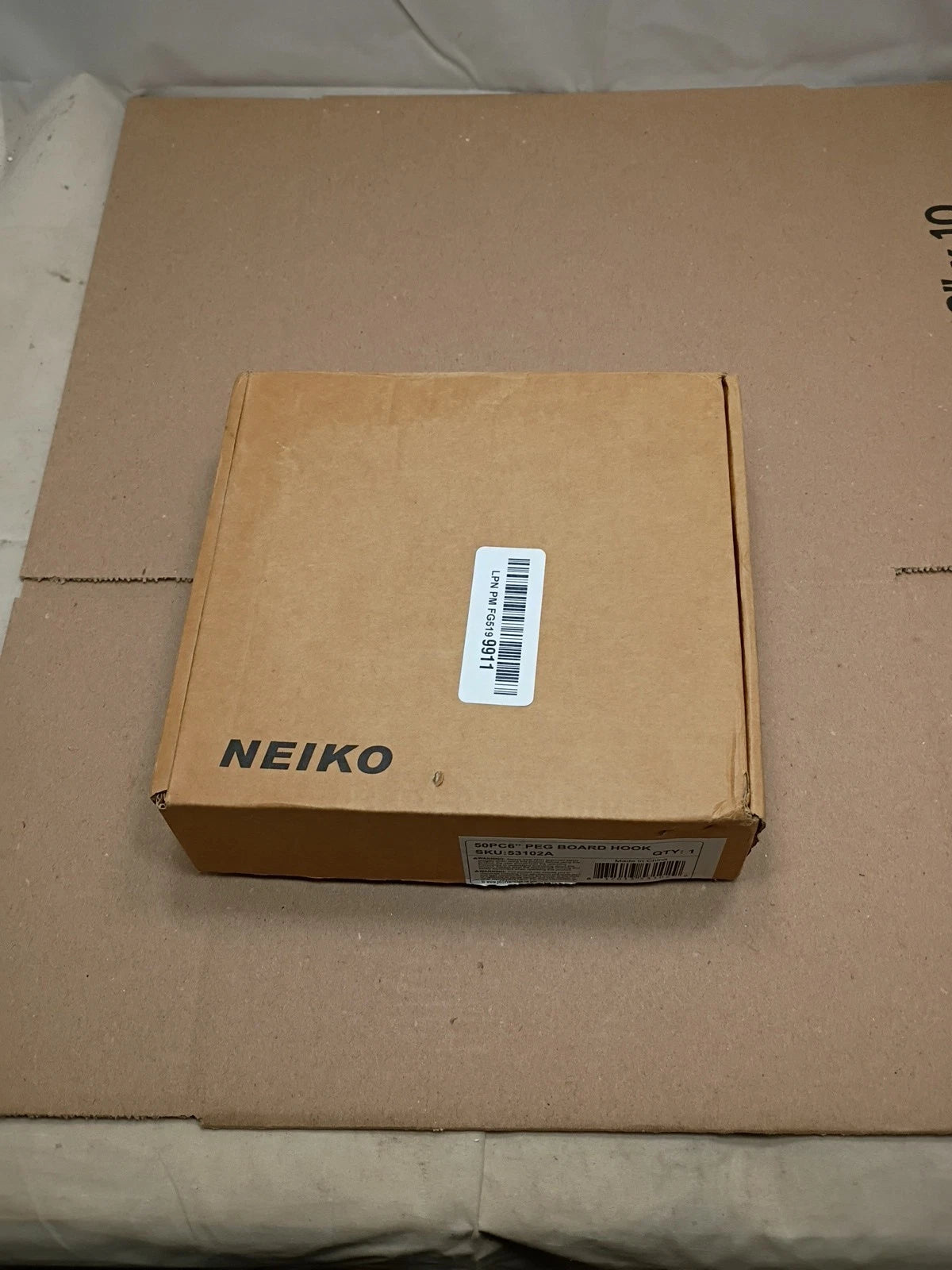 50 PACK NEIKO 53102A 6” PEGBOARD HOOK ORGANIZER KIT, HANGING HOOKS - SILVER