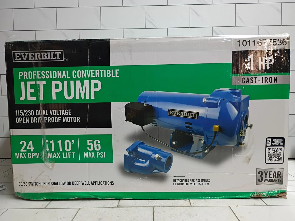 Everbilt HDCWJ10, 1 HP Professional Convertible Jet Pump PARTS ONLY READ