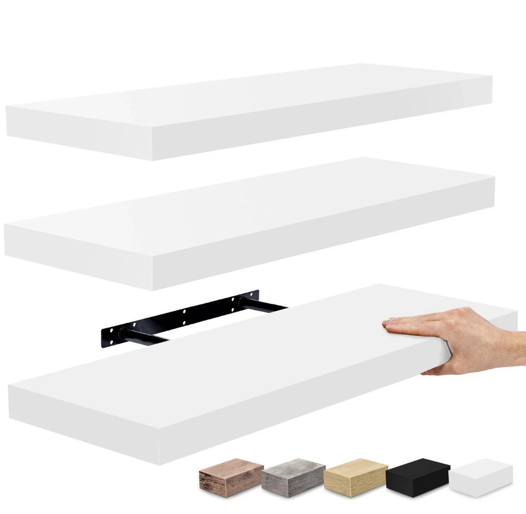 Sorbus 24 Inch Wall Mounted Floating Shelves for Wall Décor and Storage - 3-Pack