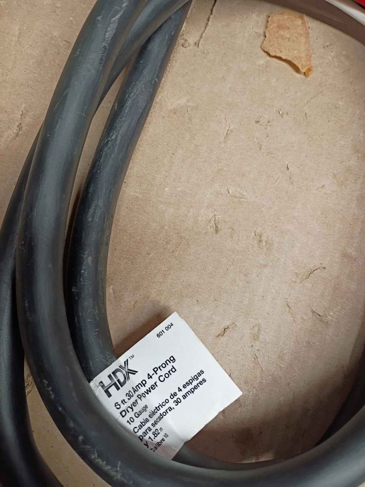 4-Prong Dryer Power Cord 6 ft. 10/4 30 Amp 10 Gauge