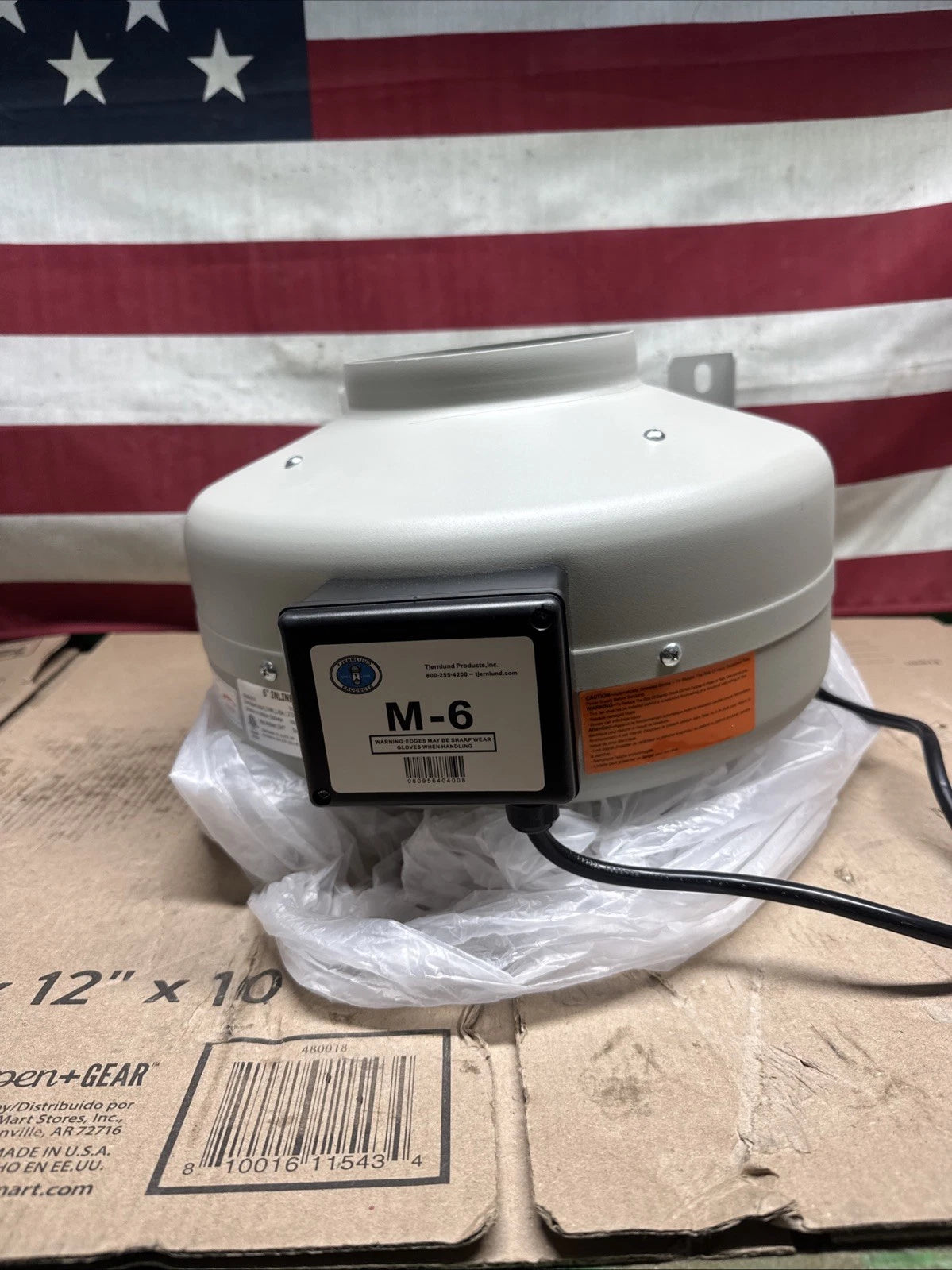 Tjernlund M-6 Metal High Pressure In-Line Duct Booster Fan 530 CFM 6" Duct