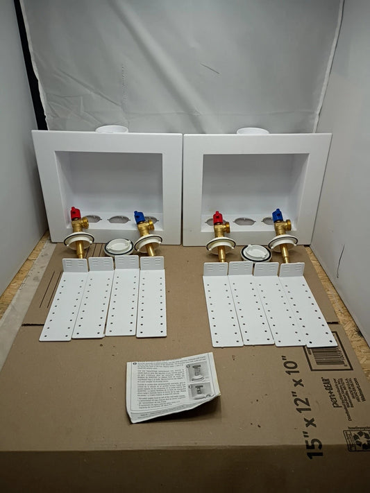 Lot Of 2 Oatey Quadtro Washing Machine Outlet Box 1/2" PEX | 2" PVC Hub 38528 OB