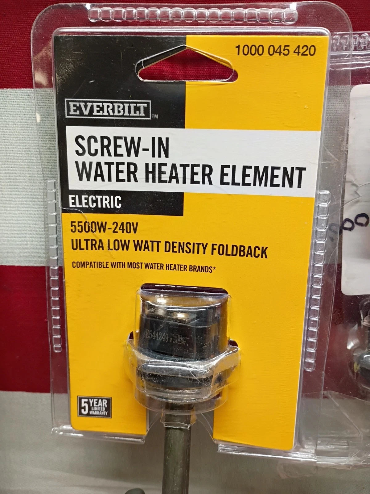 4PK Everbilt 5500W Low-Watt Density Fold-Back ScrewIn Alloy Water Heater Element