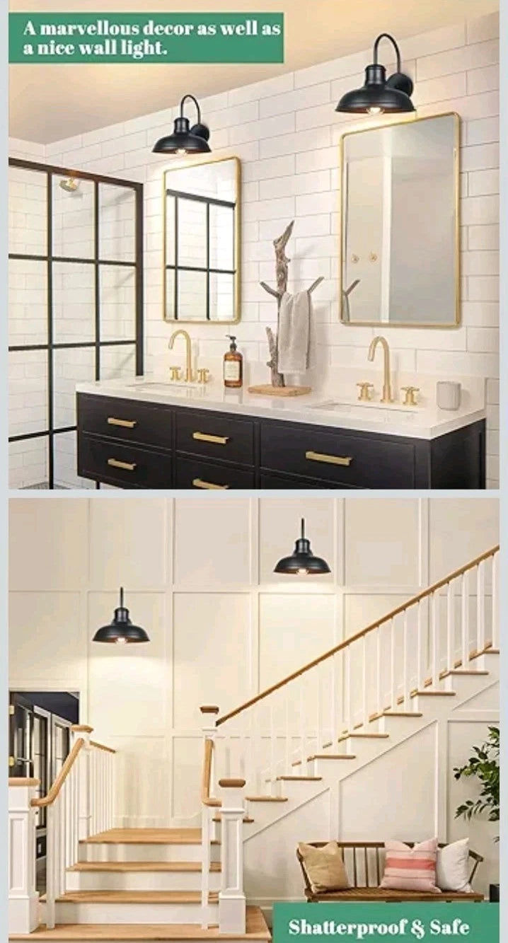 4Pk Wall Lamps Barn Farmhouse Gooseneck Wall Mount - Bronze - Open Box