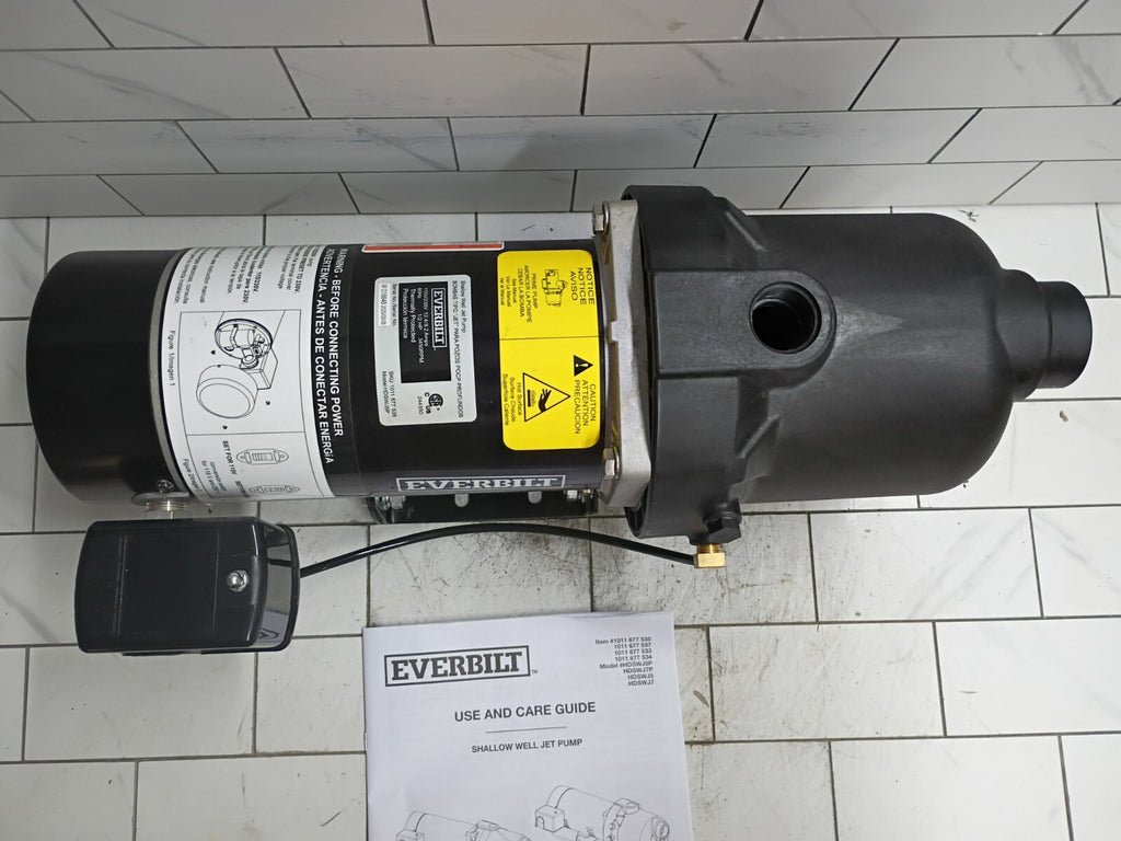 Everbilt HDSWH5P 1/2 HP Plastic Shallow Well Jet Pump New Open Box