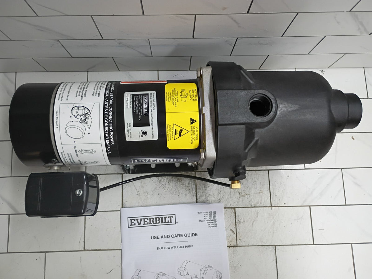 Everbilt HDSWH5P 1/2 HP Plastic Shallow Well Jet Pump New Open Box