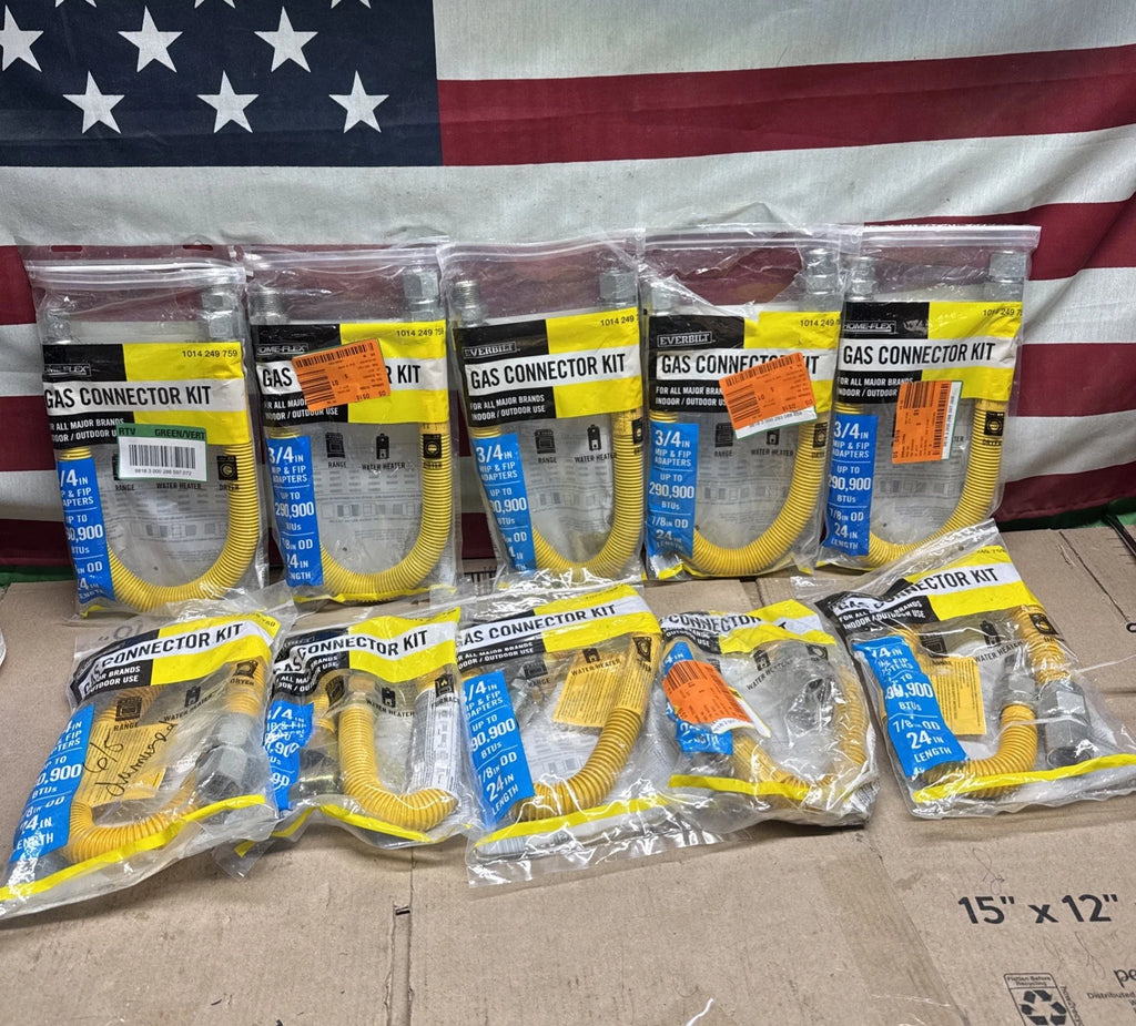 Lot Of 10 Everbilt 3/4 in. FIP x 3/4 in. MIP x 24 in. Gas Connector 7/8 in.