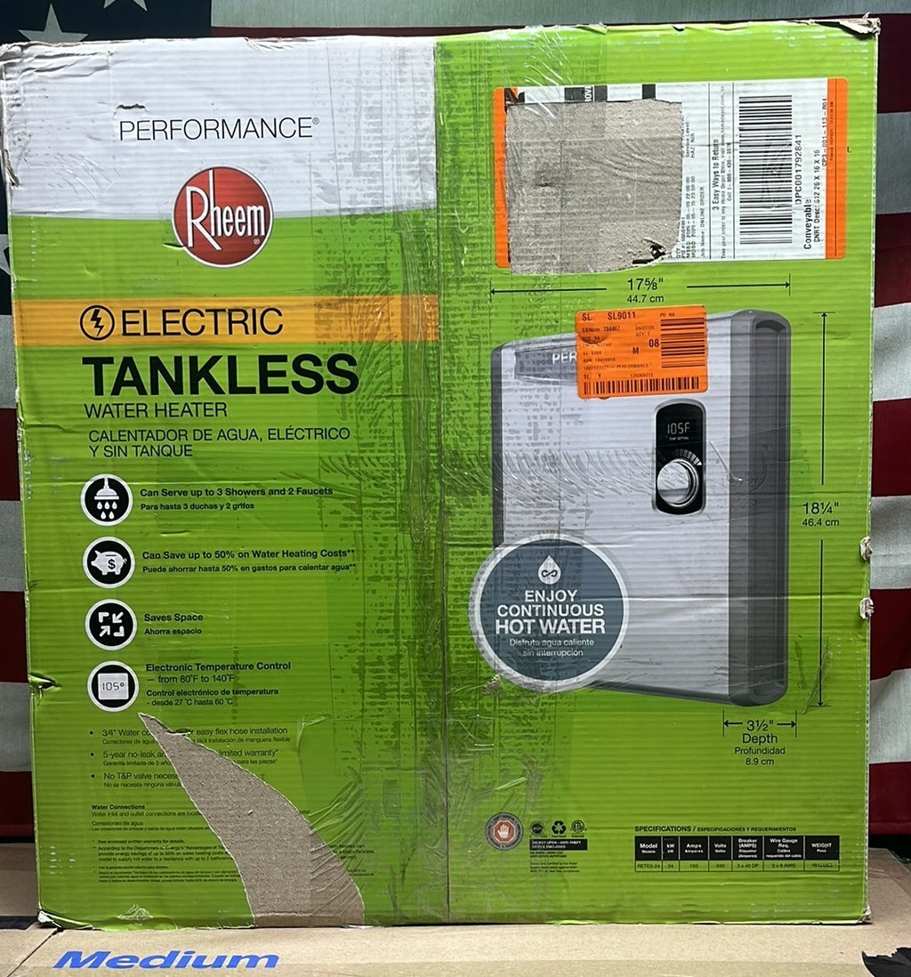 Rheem RETEX-24 Performance 24kW 4.68GPM Tankless Electric Water Heater - Gray