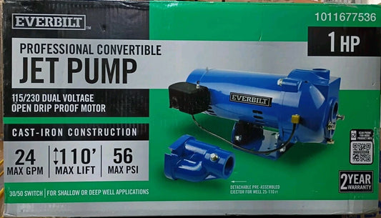 Everbilt 1 HP Professional Convertible Jet Pump Read Description PART ONLY