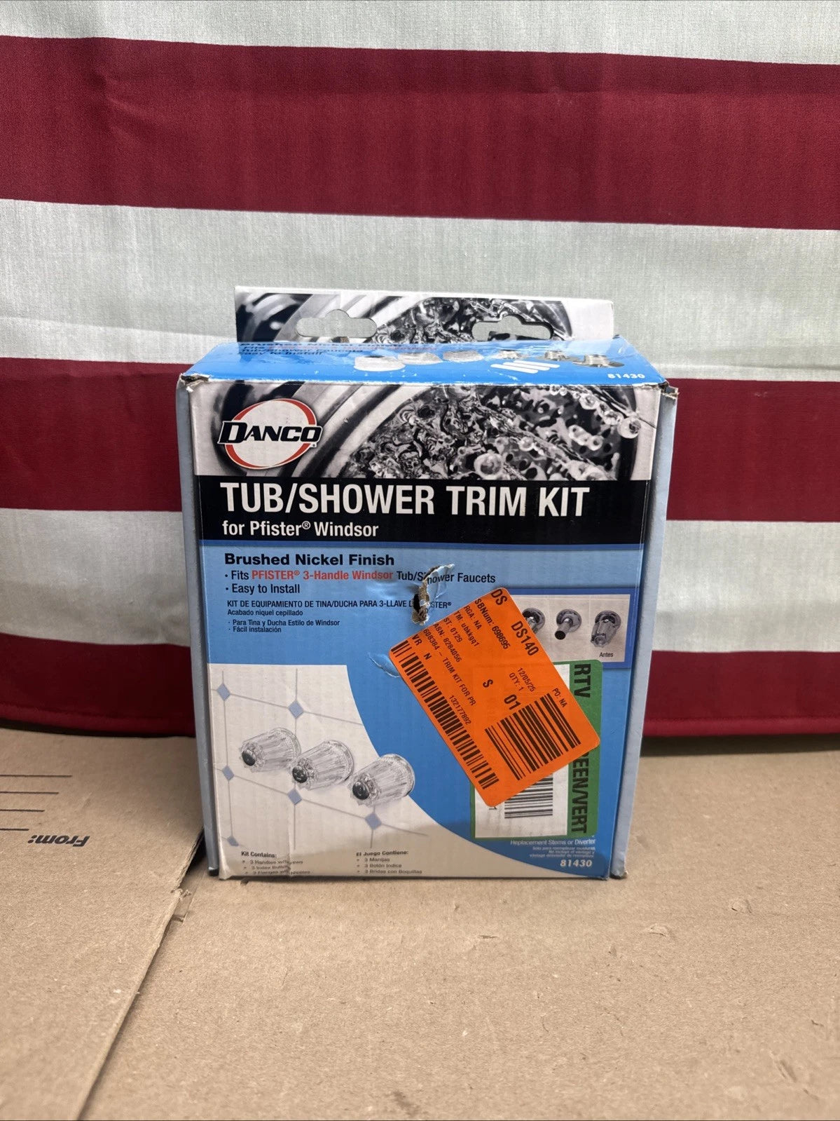 Danco 81430 Pfister Windsor Tub / Shower Trim Kit, Brushed Nickel NEW OPEN BOX