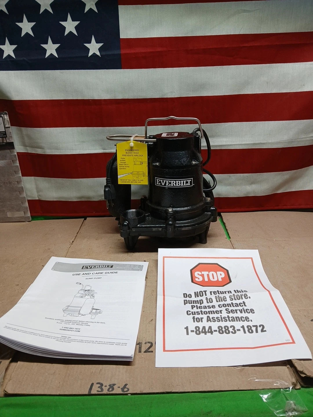 Everbilt 1/3 HP Cast Iron Submersible Sump Pump HDS30 NEW OB