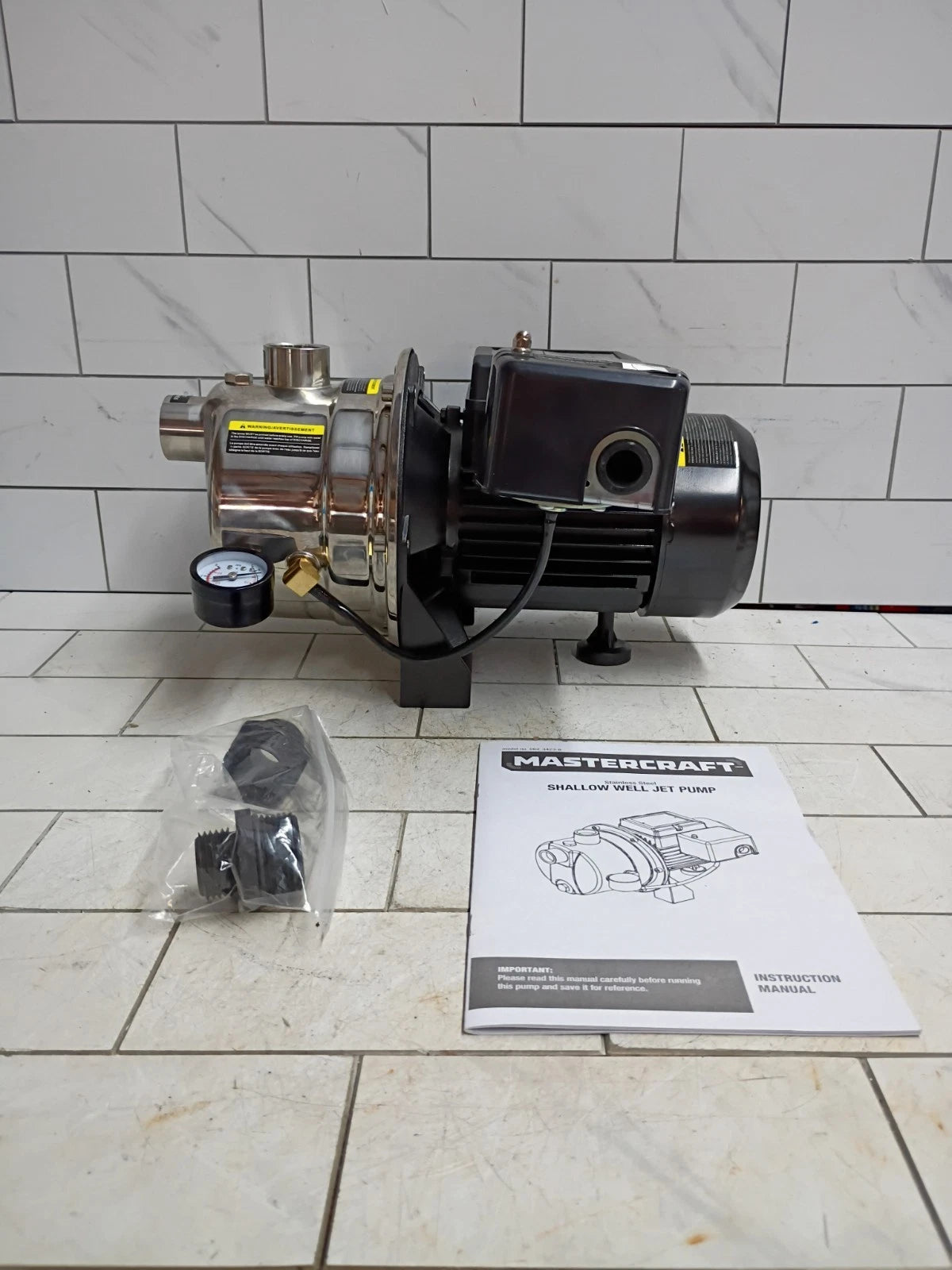 Mastercraft 3/4 HP Shallow Well Jet Pump Ships Fast Stainless Steel OPEN BOX