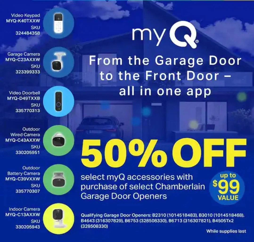 myQ - Smart Garage Security Camera - HD 1080p - Indoor Wi-Fi White OPEN BOX..