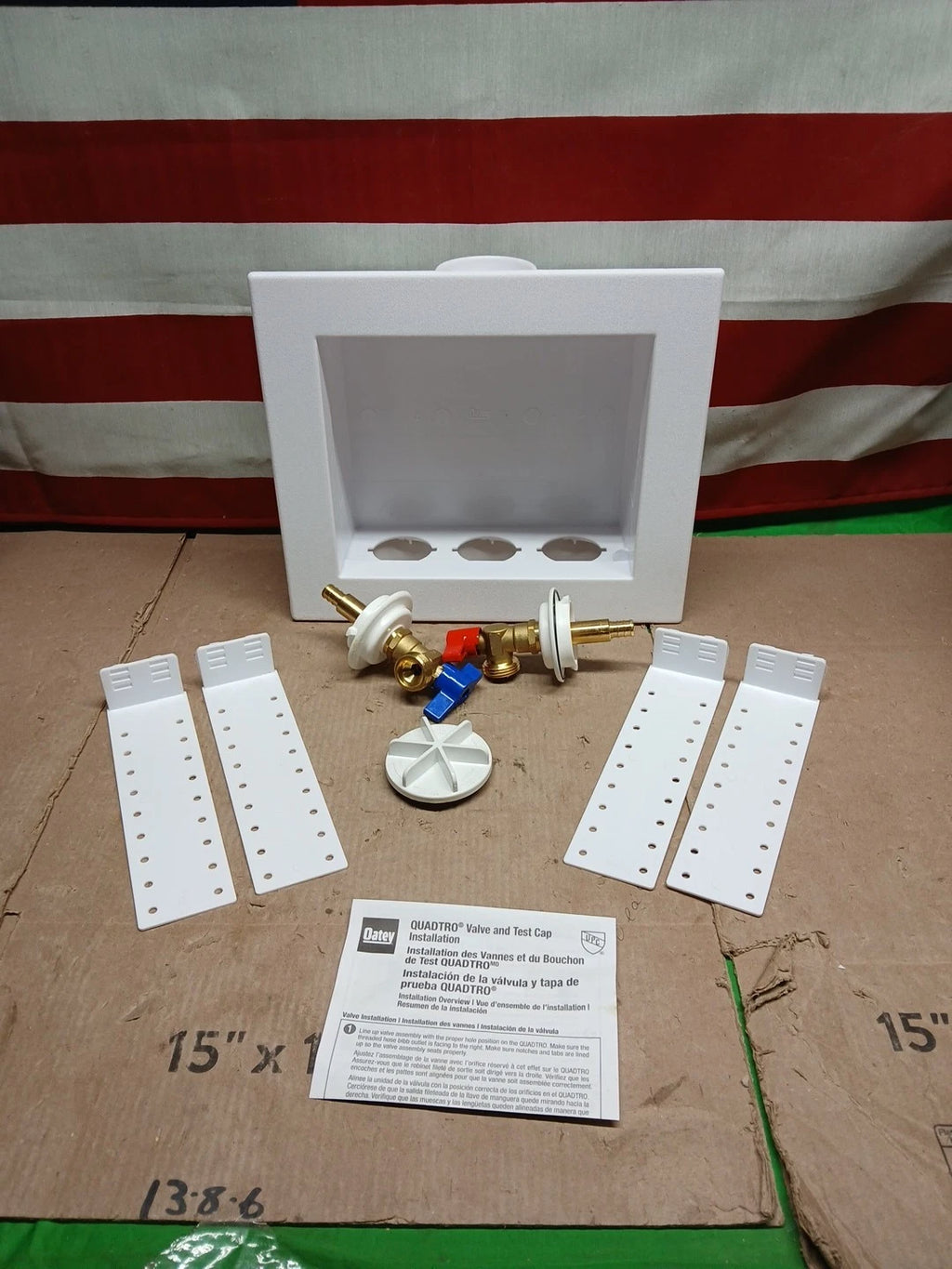 Oatey Quadtro Model 38528 Washing Machine Outlet Box PEX Crimp Connection NOB