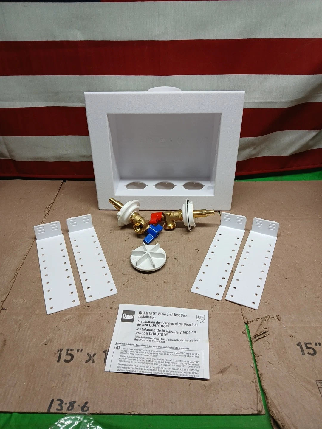 Oatey Quadtro Model 38528 Washing Machine Outlet Box PEX Crimp Connection NOB