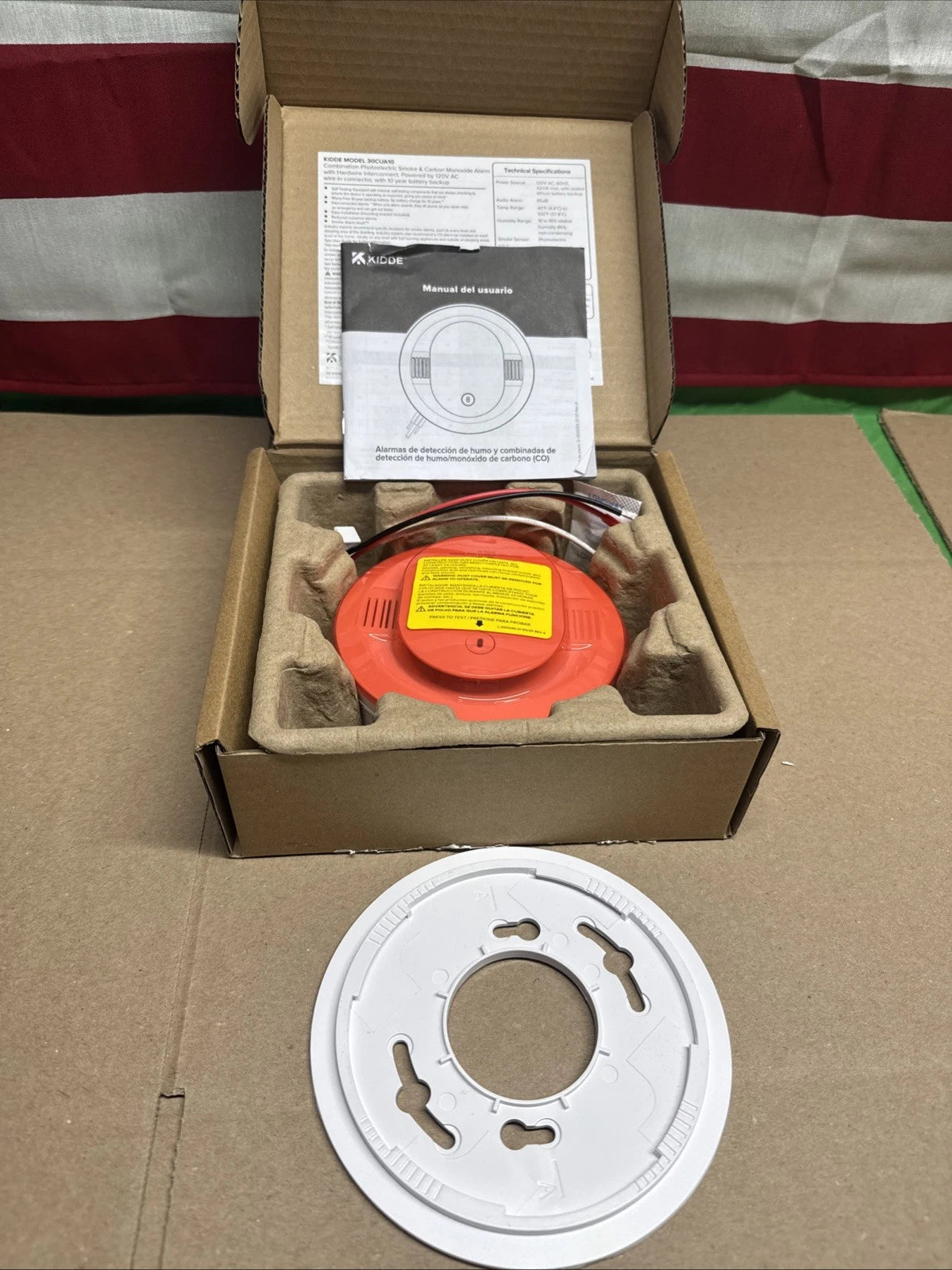 Kidde Combination Photoelectric Smoke & Carbon Monoxide Alarm 30CUA10