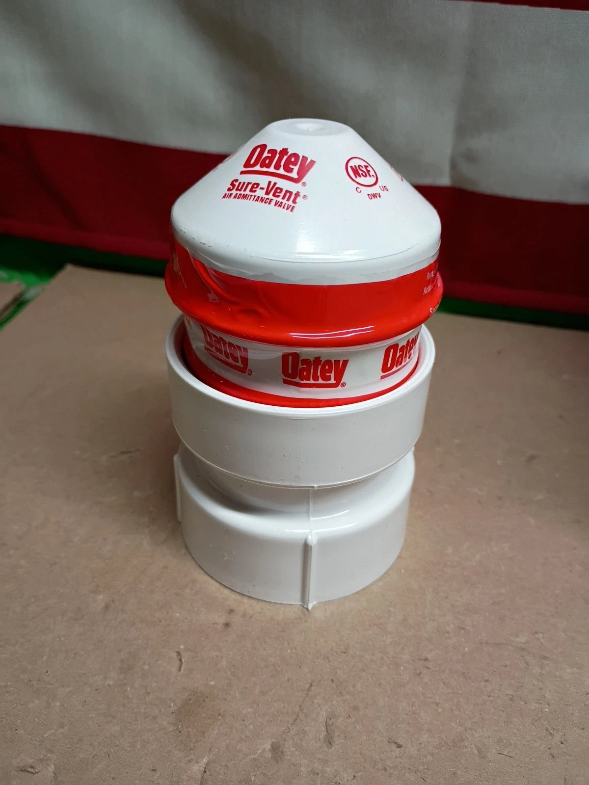 8pk Oatey 39016, Sure-Vent 1-1/2 in. x 2 in. PVC Air Admittance Valve New OB