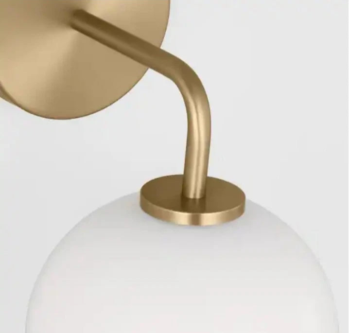 Orley 6.25 in. 1-Light Satin Brass Bathroom Vanity Light Clear Glass Shade OB