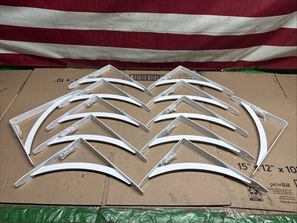 Lot Of 12 Everbilt 10" White Cove Arch Decorative Shelf Brackets