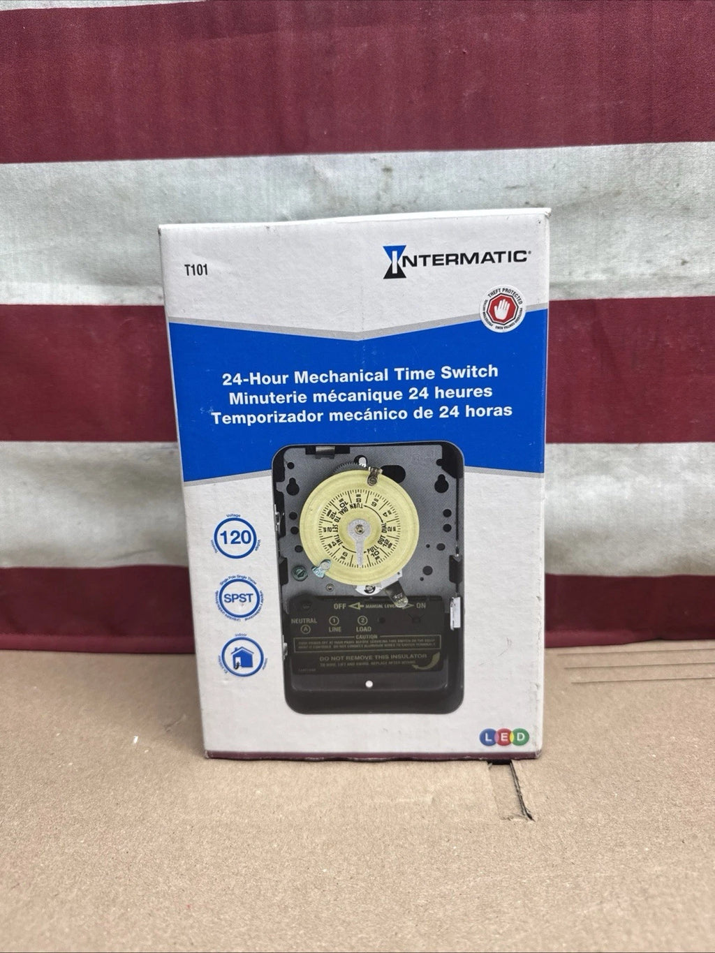 Intermatic T101 24-Hour Mechanical Time Switch, 120 VAC, 60Hz, SPST