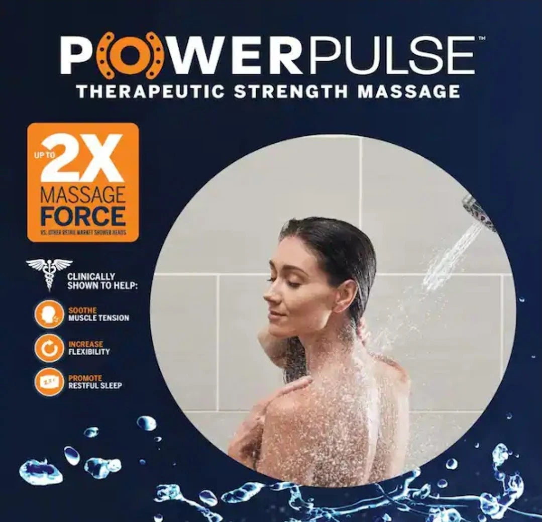 Waterpik Fixed Shower Head 9 Spray Single Wall Mount in Chrome Finish - YAT-933E