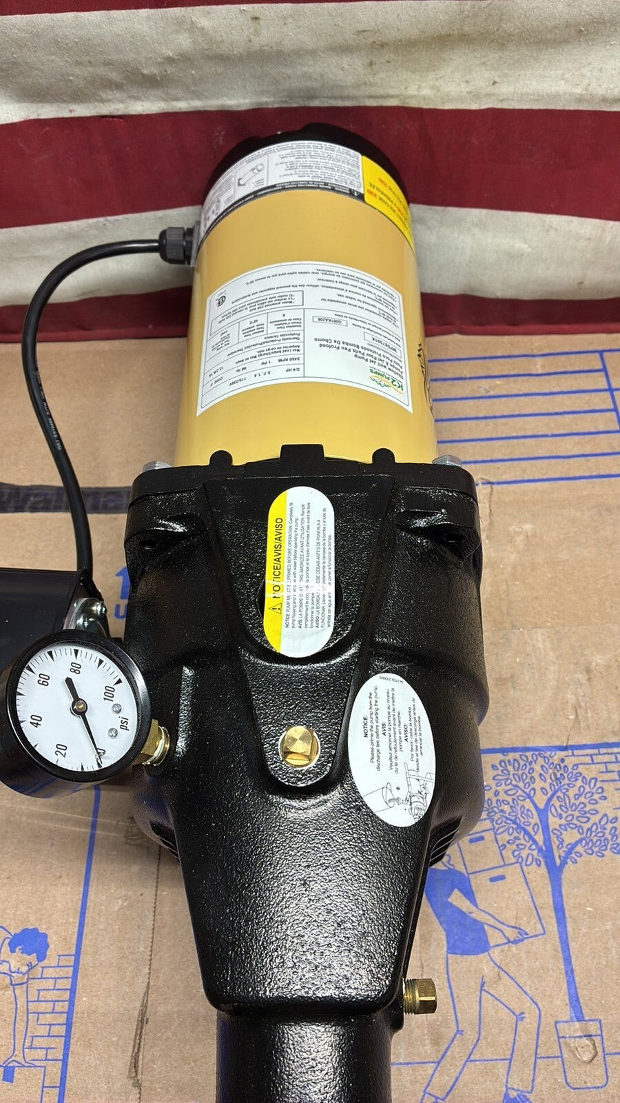 K2 WPS07501K 3/4 HP Heavy-Duty Cast Iron Shallow Well Jet Pump 115v/230v