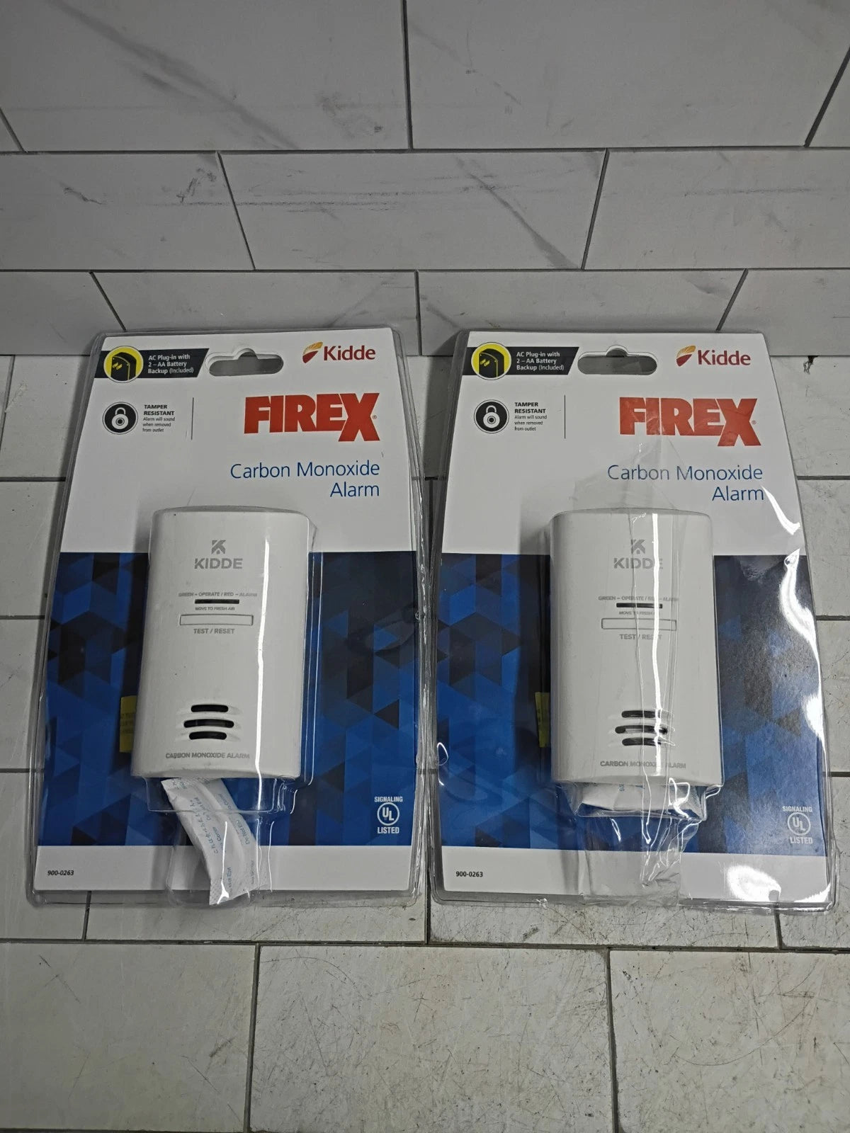 2PK Kidde 21027451 Plug In Carbon Monoxide Alarm with Battery Back-Up New
