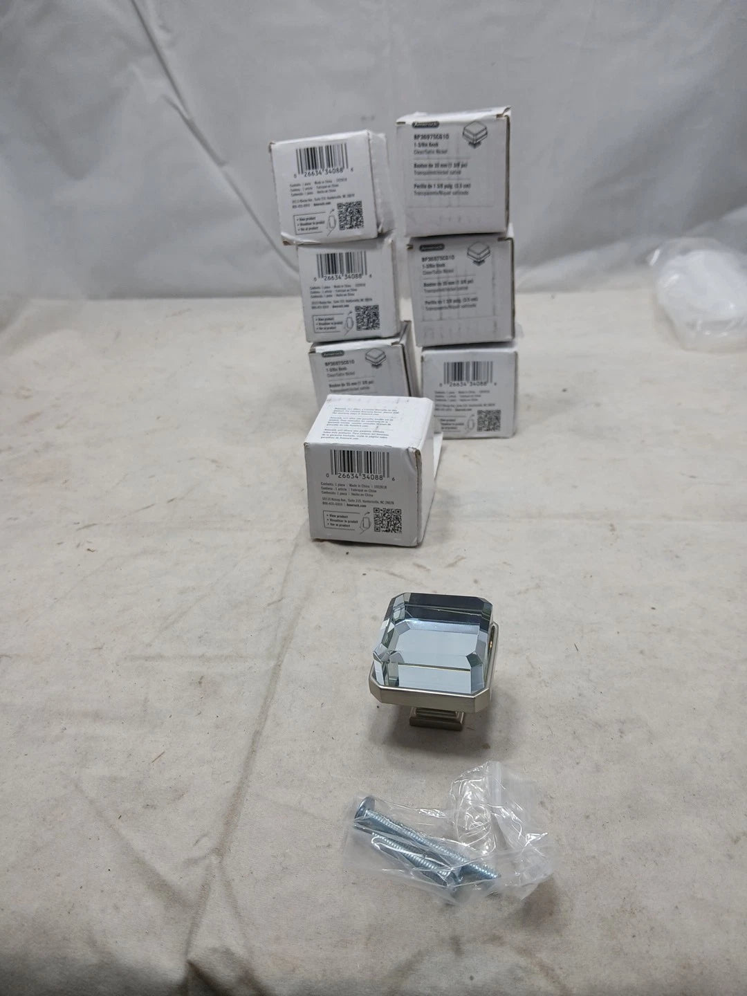 (1) Glacio Clear Satin Nickel Cabinet Knob BP36975CG10 Drawer OB New