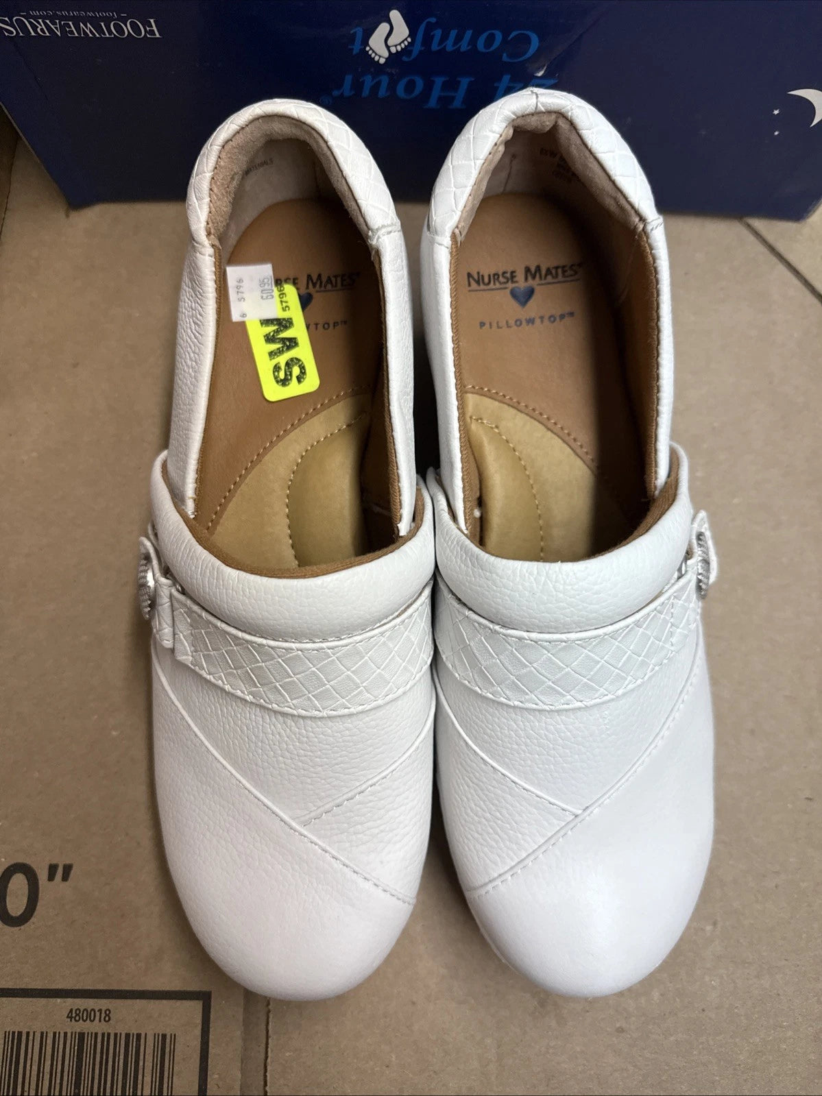 Women’s Nurse Mates Kris pillowTop lightweight Clog 8.5W White Leather