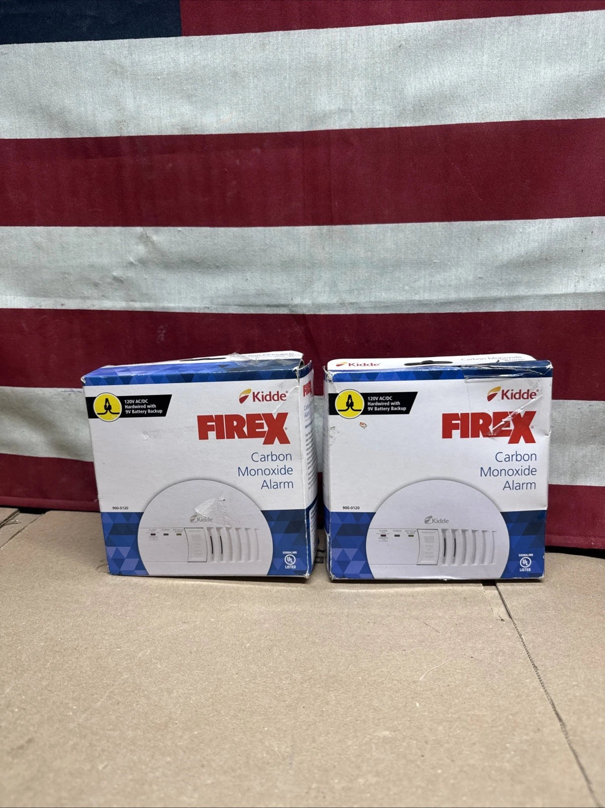 2 Pack Kidde Firex Hardwired Carbon Monoxide Detector w/LED, 9V Backup Battery