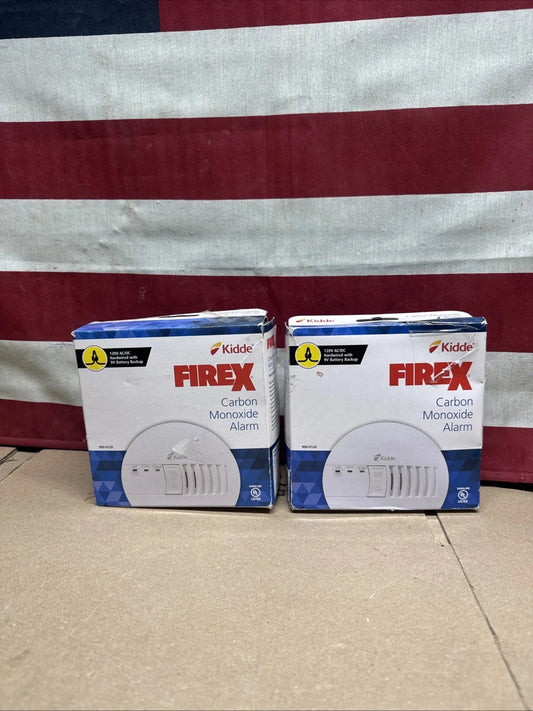 2 Pack Kidde Firex Hardwired Carbon Monoxide Detector w/LED, 9V Backup Battery