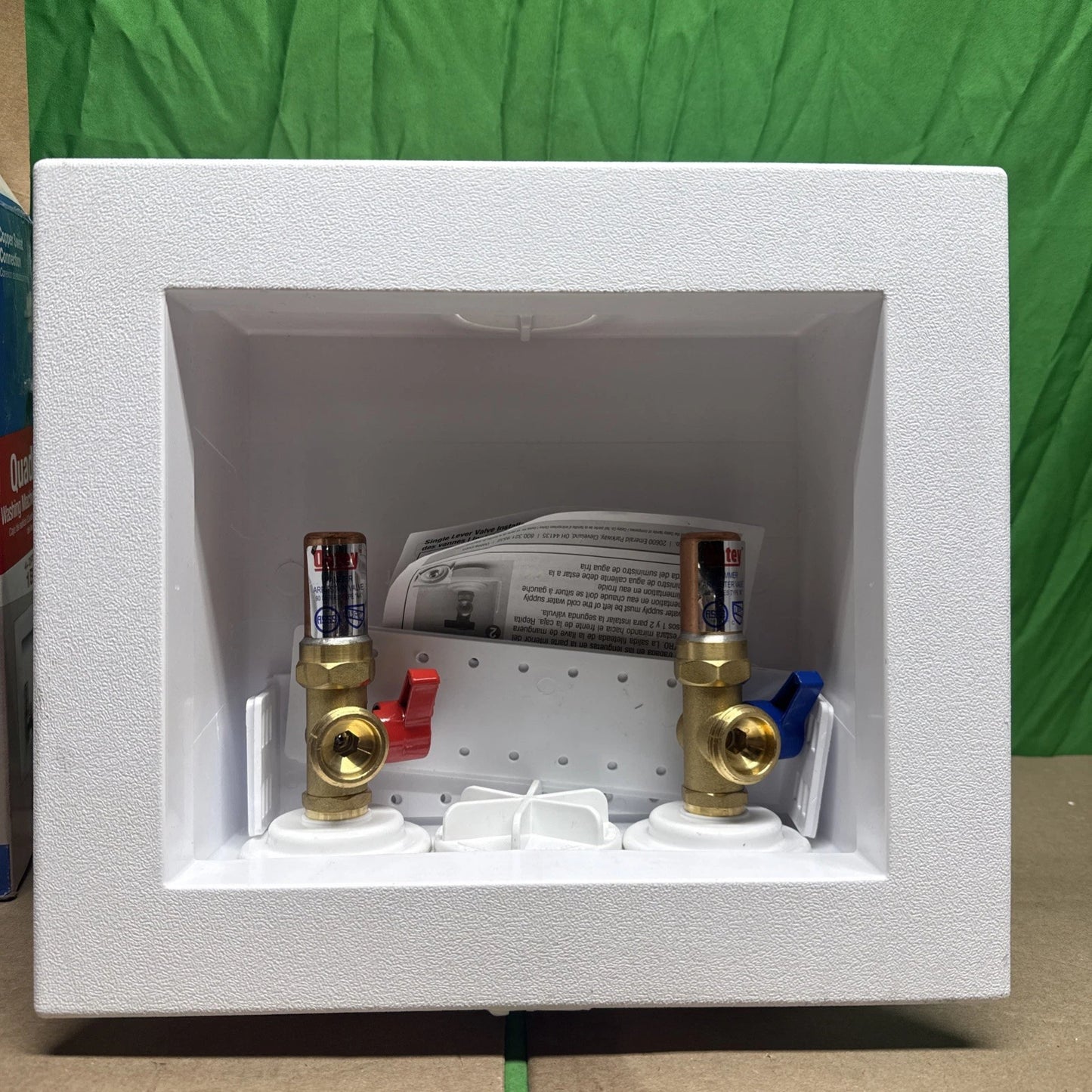 Sweat Connection Washing Machine Outlet Box w/ Water Hammer Arresters 1/4" Turn