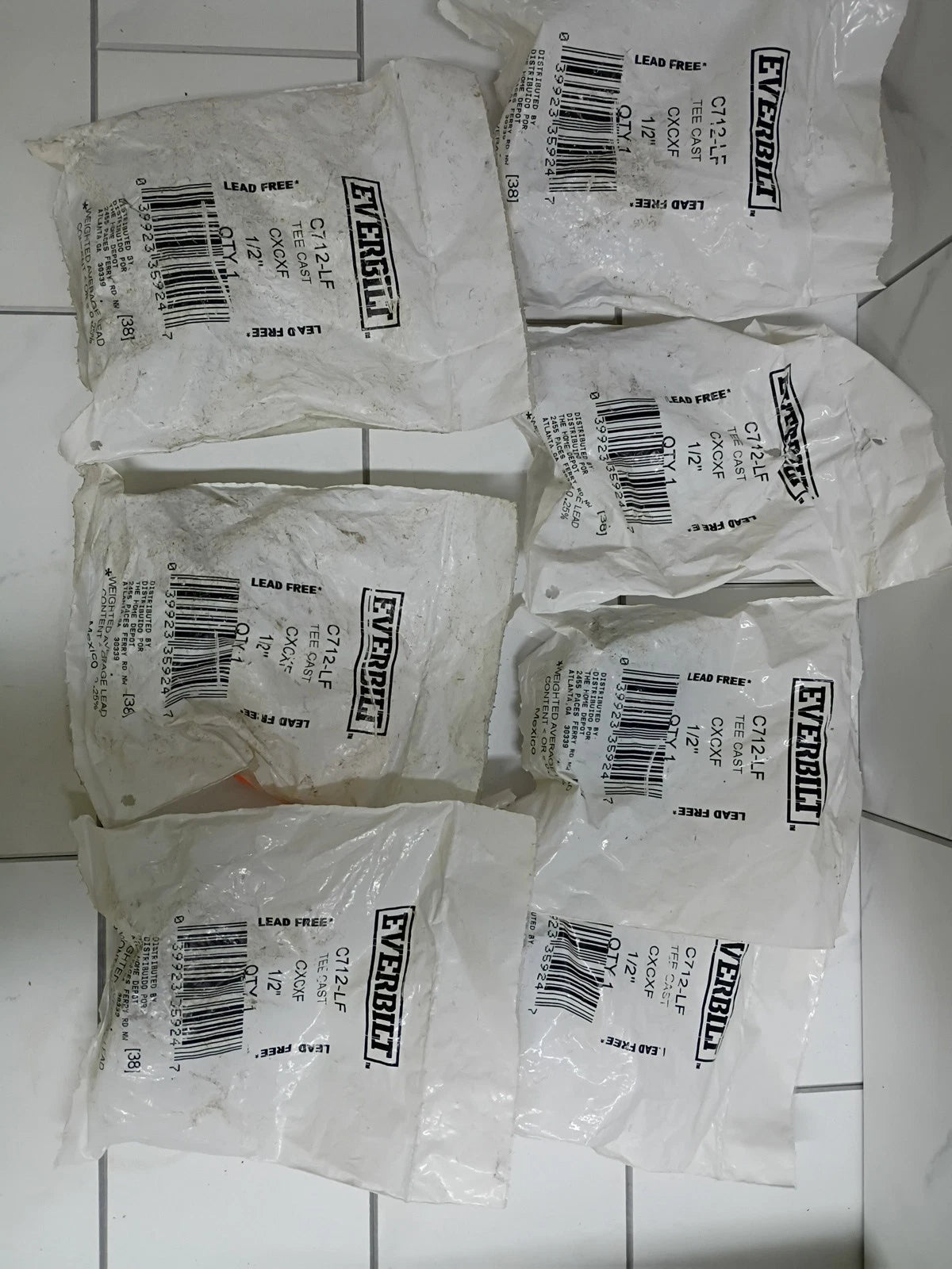 7pk Everbilt C712-L Lead-Free Bronze Alloy Pressure Tee C x C x F 1/2 New OB