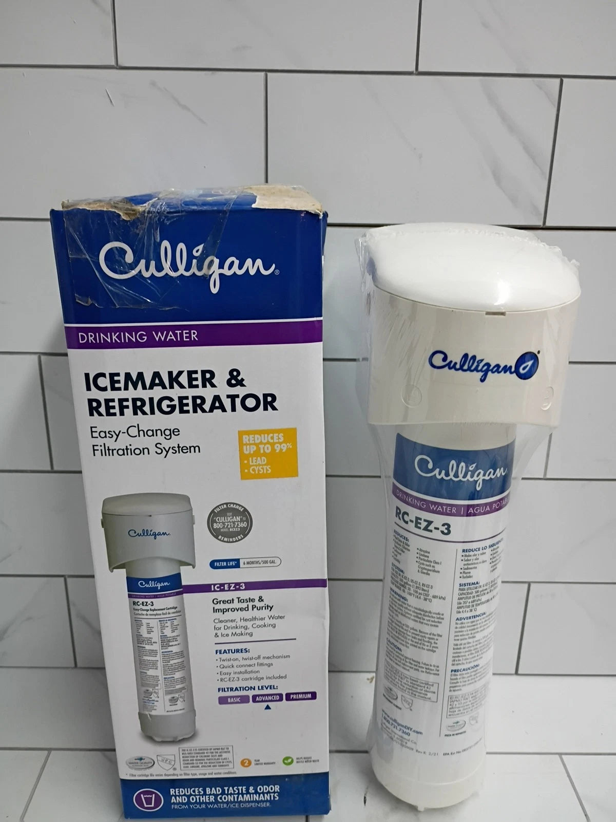 Culligan RC-EZ-3 Water Filter Cartridge For US-EZ, IC-EZ, RV-EZ Systems New