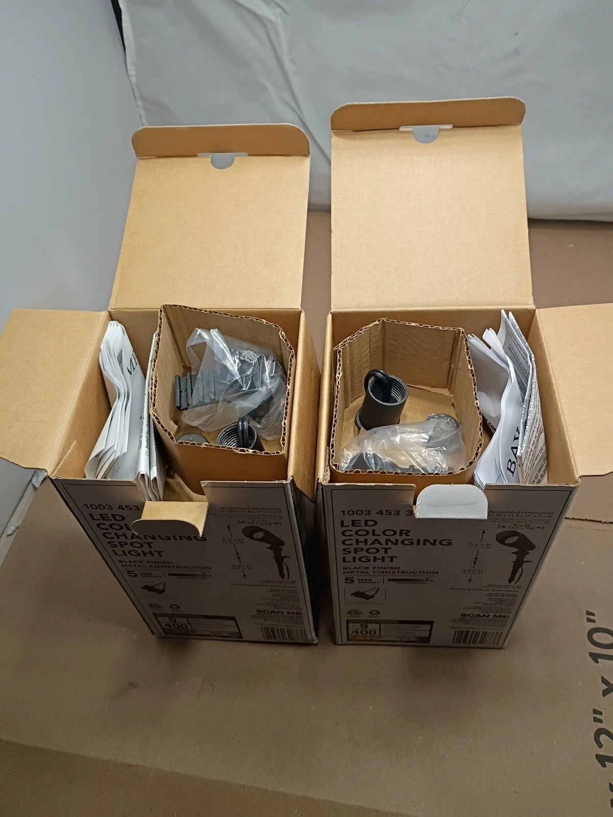 2PK Hampton Bay 400 Lumen Low Voltage Black LED Outdoor Spotlight 1003 453 329