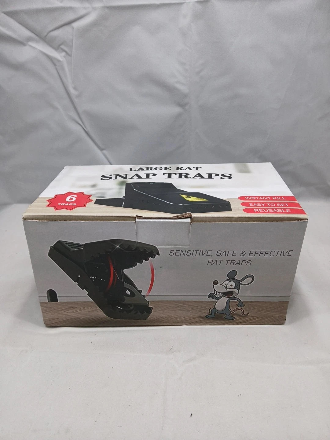 6 Feeke Rat Trap, Large Mouse Traps, Mouse Traps Indoor for Home, Instant Kill!