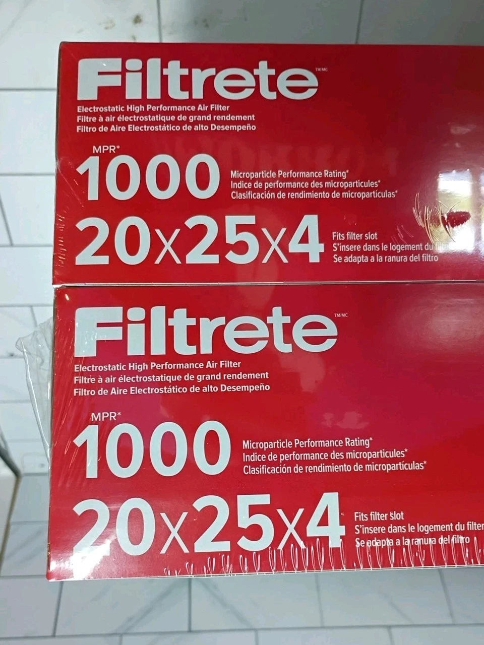 2pknFiltrete 20x25x4, AC Furnace Air Filter MPR 1000 DP Micro Allergen Open box