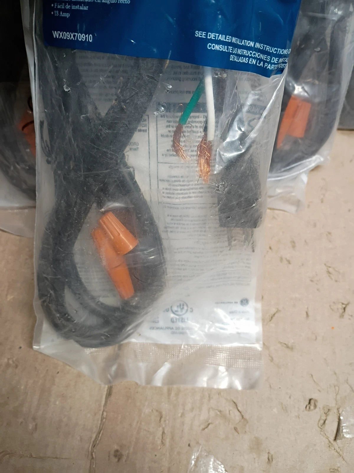 8-PK GE WX09X70910, Universal 3-wire dishwasher power cord 5' 4"ft NEW