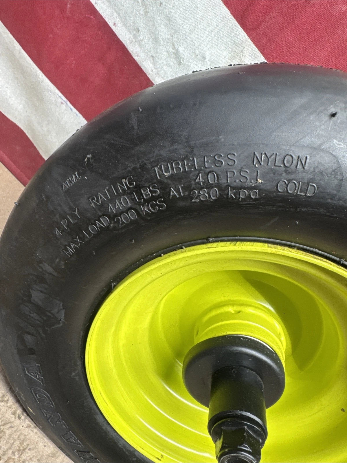 Front Wheel with Tire for Ryobi Z42Li 80v Zero Turn Mower + Axel & Spacers