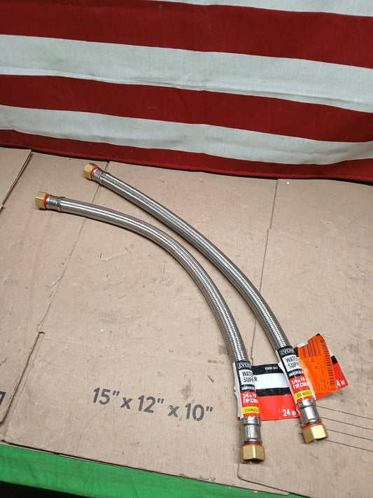 2pk 3/4 in. FIP x 3/4 in. FIP x 24 in. Stainless Steel Water Heater Supply Line