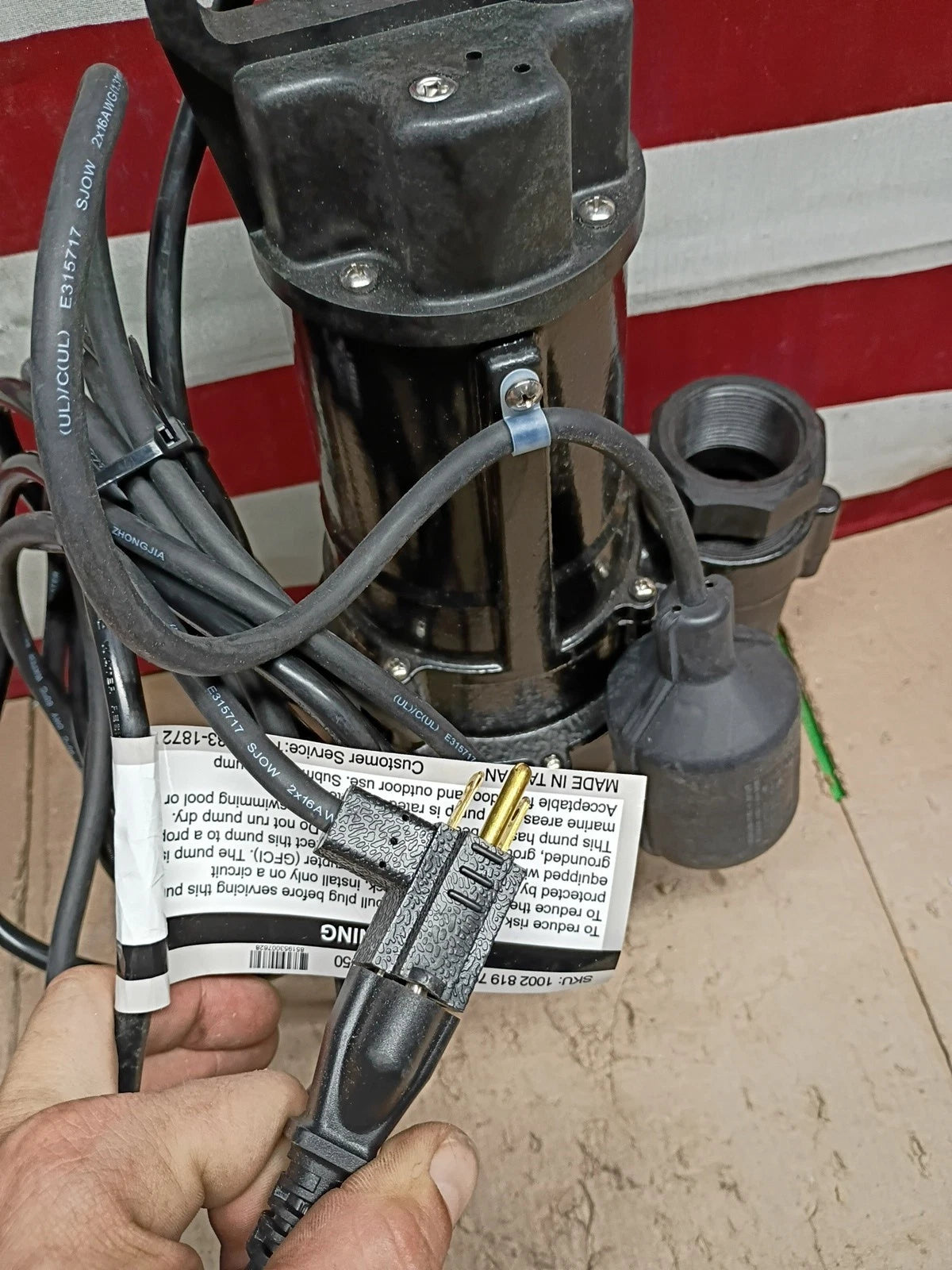 Everbilt (HDRSW50) 1/2 HP Submersible Sewage Ejector Pump Open Box,