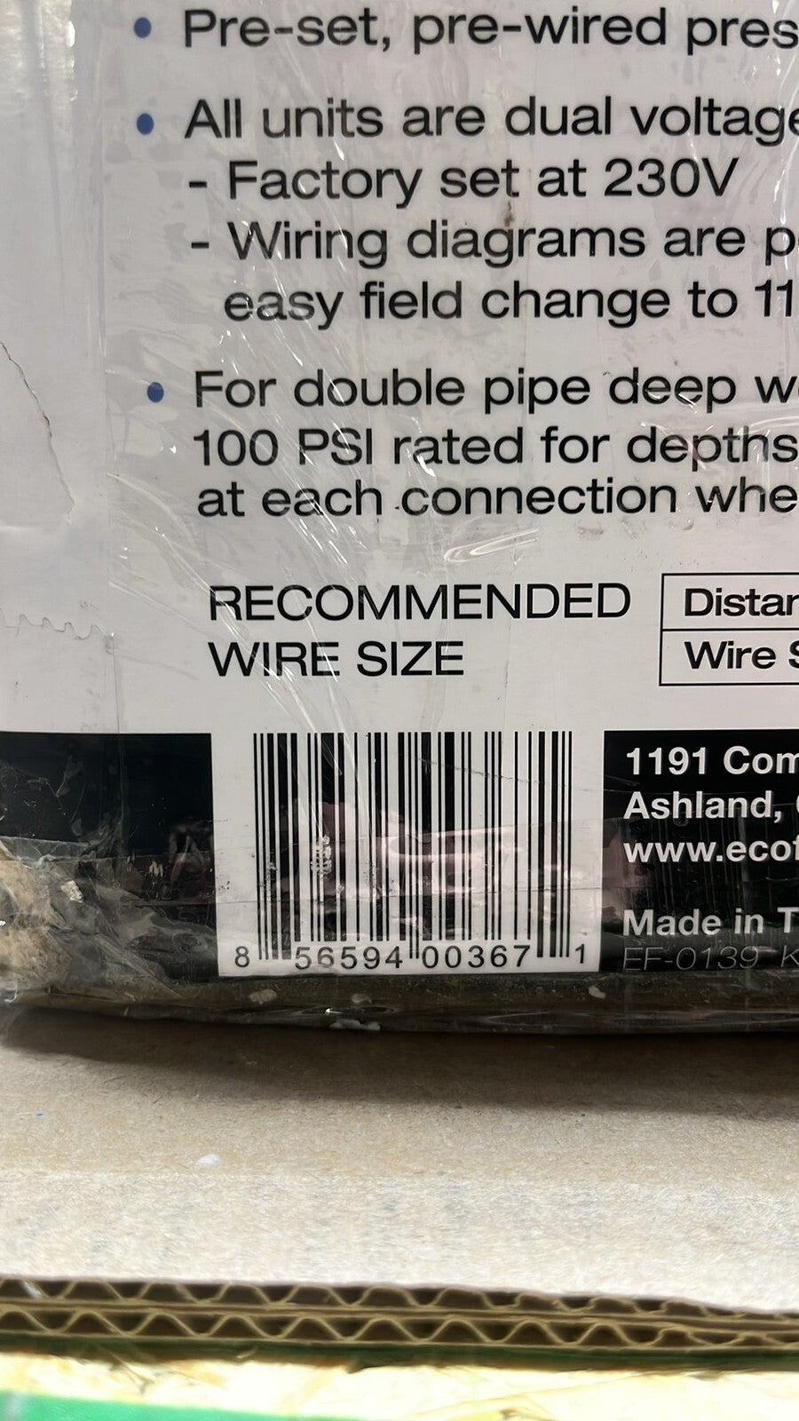 ECO FLO EFCWJ7 3/4 HP 115/230V Convertible Deep Well Jet Pump  open box
