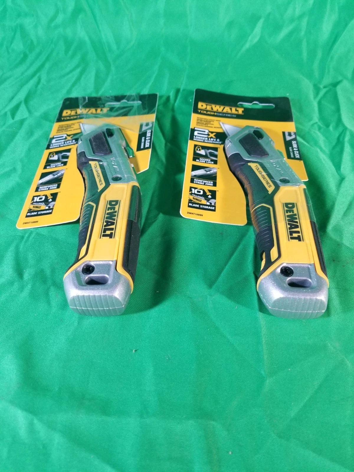 DeWalt Toughseries 2.40 in. Sliding Utility Knife Black/Yellow 2-pack