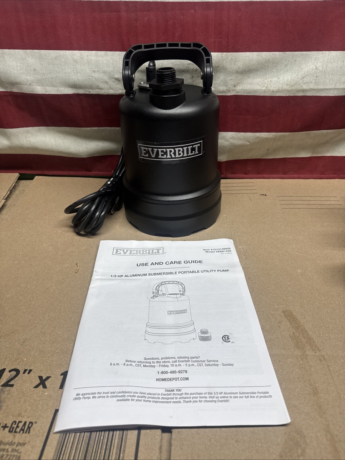 Everbilt 1/3 HP Submersible Aluminum Utility Pump