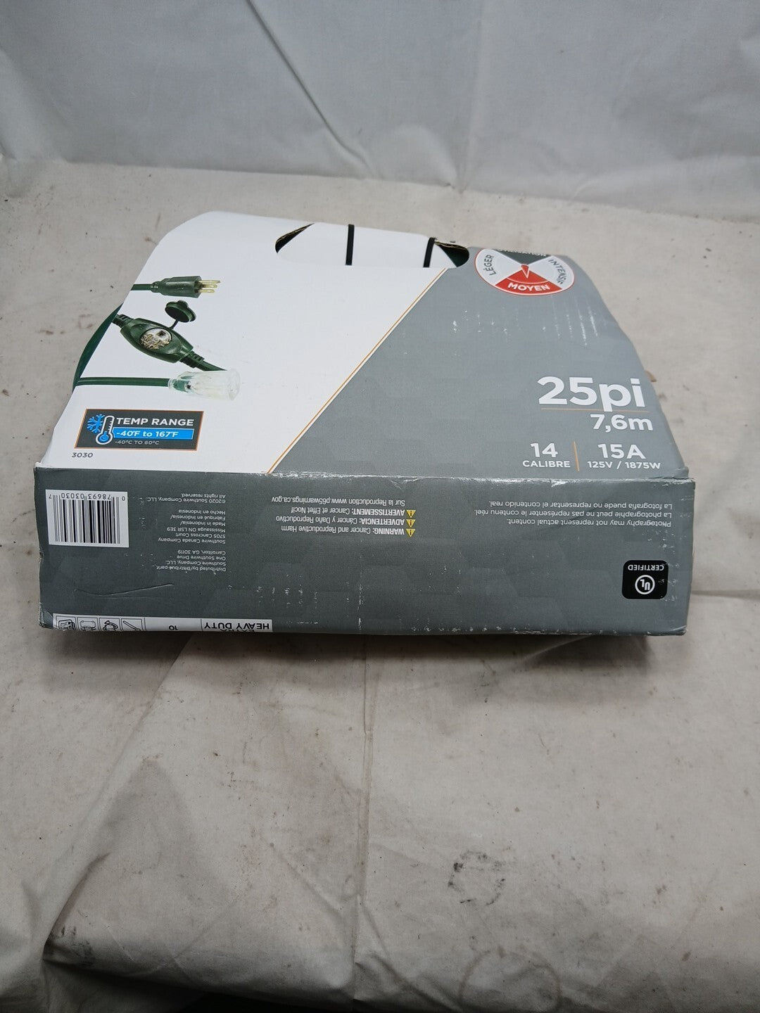 Woods 25 ft 14/3 Multi-Outlet Garden Outdoor Medium Duty Extension Cord Green OB