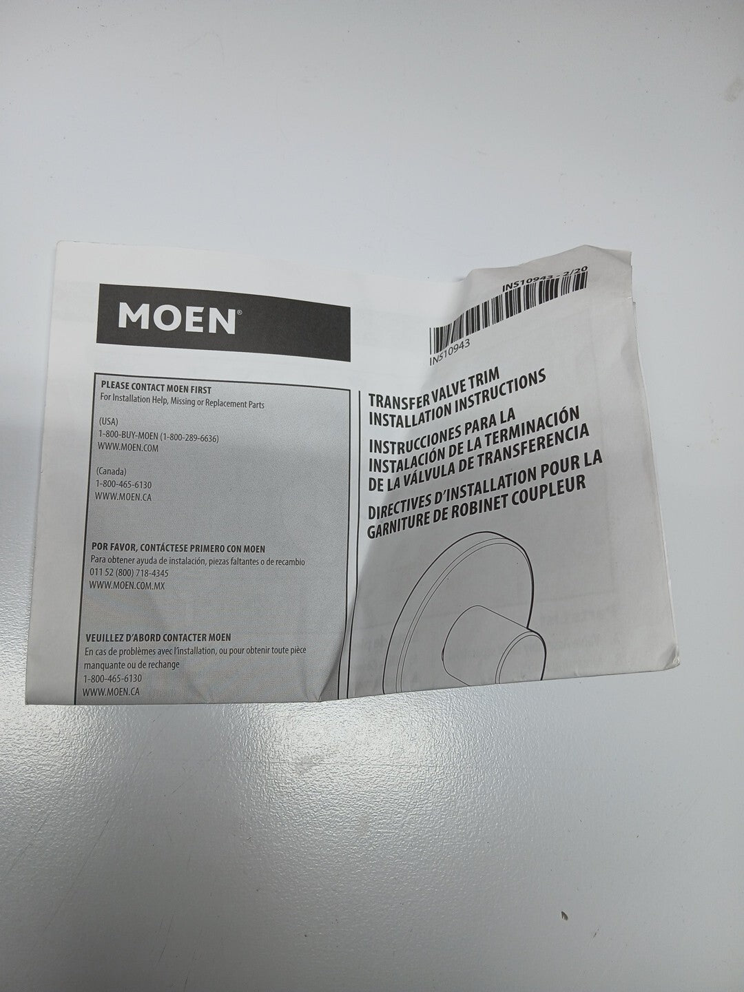 MOEN Boardwalk 1-Handle M-CORE Transfer Valve Trim Kit in Chrome (Valve Not...