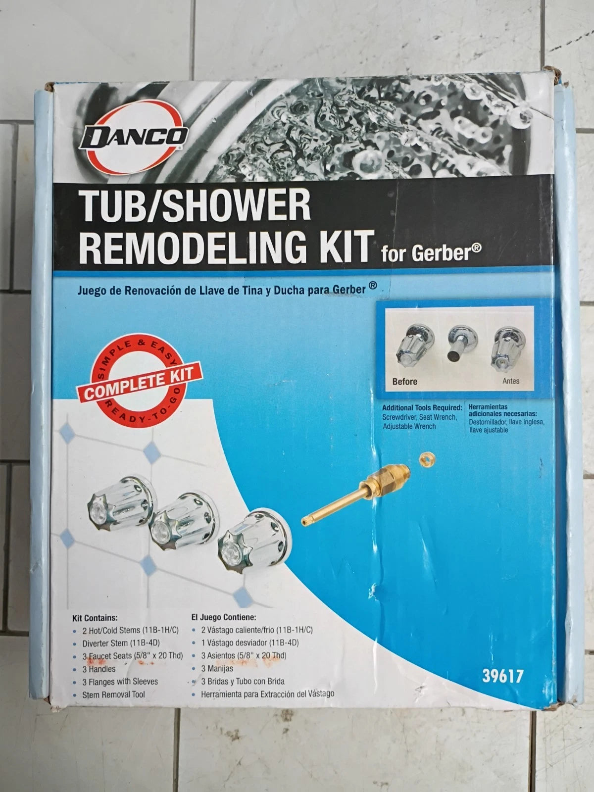 Danco For Gerber Tub/Shower 3-Handle Remodeling Kit in Chrome NEW OPEN BOX |